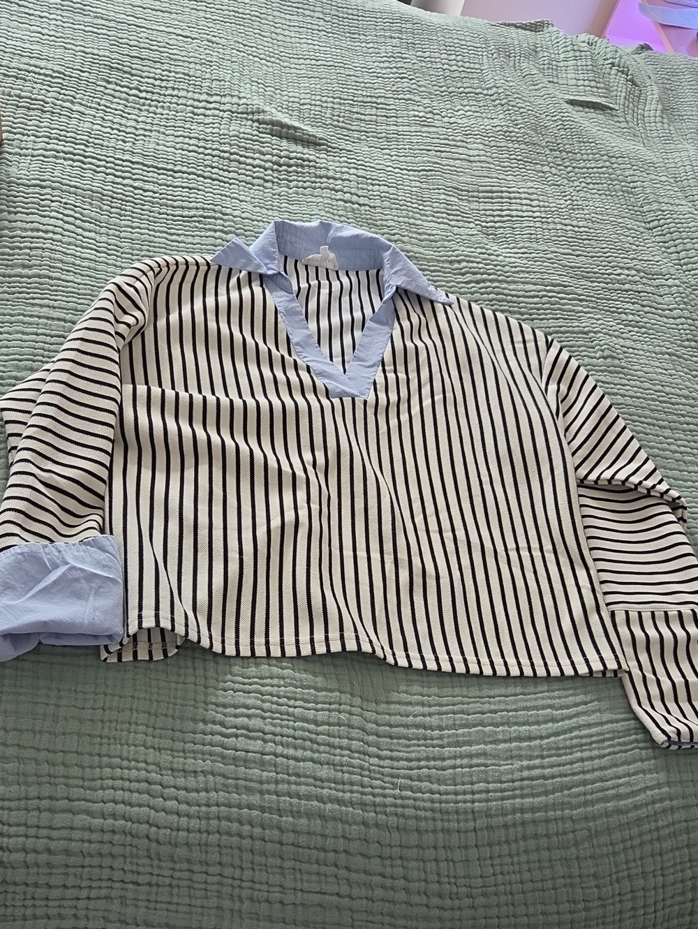 Able Black and White Striped Top - Picture 1 of 3